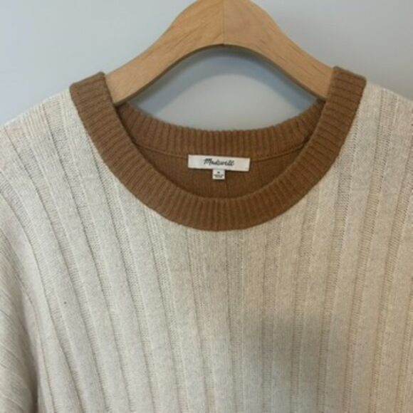 Madewell Womens (Re)sourced Ribbed Midi Sweater Dress Size Medium Antique Cream - Picture 13 of 16